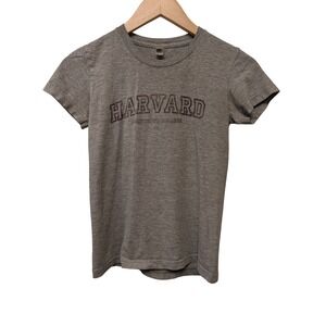 American Apparel Y2K Harvard Community College Gray Graphic T‎ Shirt Size S 90s